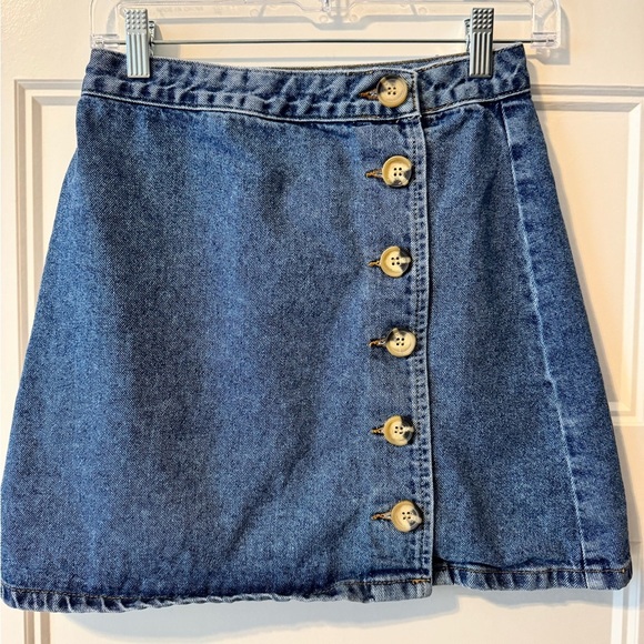 ASOS Button Front Denim Skirt Size 2 - Picture 1 of 7